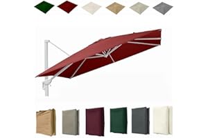 Uv Protective 8 Ribs Square Umbrella Canopy Replacement 8x8', 9.8x9.8', 13x9.8' for Large Patio Parasol - Durable Top Cover i