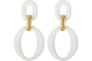 RUOFFETA Acrylic Rectangle Earrings, Fashion Acrylic Square/Oval/Hoop Statement Drop Earrings for Women girls
