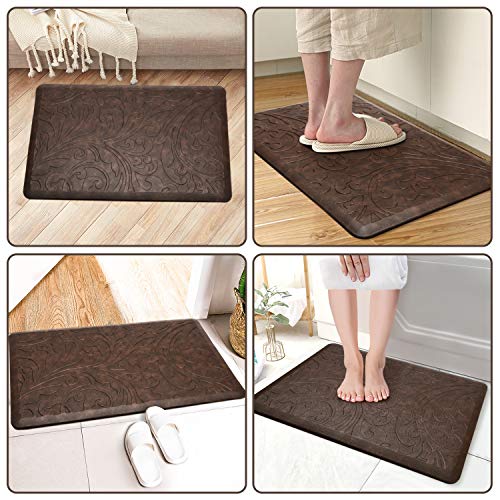 KMAT Kitchen Mat Cushioned AntiFatigue Floor Mat (Brown17.3" X 28