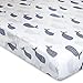 Wendy Bellissimo Nursery Bedding Baby Crib Bedding Fitted Sheet 200 Thread Count - Whale, Navy/White