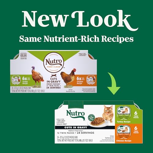 NUTRO PERFECT PORTIONS WET CAT FOOD CUTS IN GRAVY VARIETY PACK, 2.6 OZ. TWIN-PACK TRAYS (12 COUNT, PACK OF 1)
