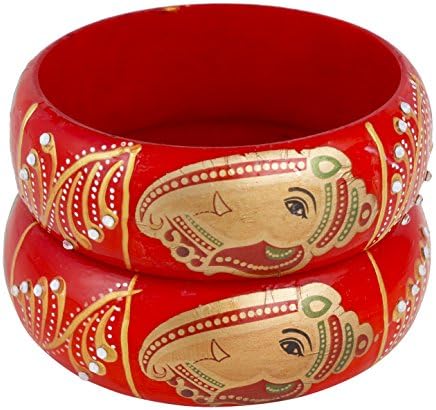 Radhe Red Acrylic Bangle Set for Women