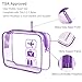 Lermende 2pcs Clear Toiletry Bag TSA Approved Travel Bag,Carry On for Travel,Airport Airline Accessories Compliant Bag,Quart Sized Makeup Cosmetic bag Women Men (Purple, 2 Pack)