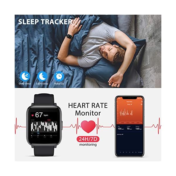 LIFEBEE-Smart-Watch-Fitness-Tracker-Watch-With-Heart-Rate-Monitor-13-Inches-High-End-Activity-Tracker-IP68-Waterproof-For-Women-Man-18-Sport-Modes-Fitness-Watch-Compatible-With-IOS-and-Android LIFEBEE Smart Watch, Fitness Tracker Watch With Heart Rate Monitor, 1.3 Inches High-End Activity Tracker IP68 Waterproof…