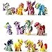 PARK AVE 12 Pony Dolls Figures with Jumbo Egg Storage, 1.5-2' Tall Mini Pony Figure Toys For Kids Cupcake Cake Toppers