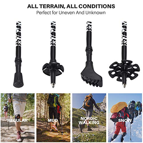 image for TOPELEK Hiking Trekking Poles, 2 Pack Collapsible Aluminum Walking Pol