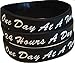 RecoveryChip Set of 3 Black One Day at A Time / 24 Hours A Day Silicone Wrist Bands 2.5