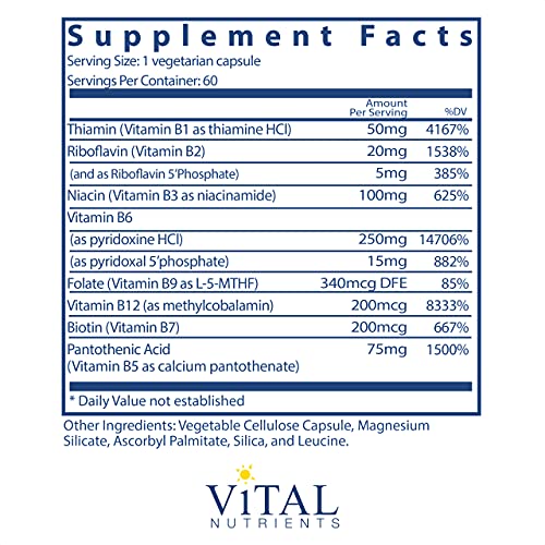 Vital Nutrients B6 + Super Balanced Vitamin B Complex