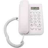 Ejoyous Corded Phone Wired Landline Telephone for Home Wall Desktop, White | Cord and Calls Display, /DTMF Dual System, for Home Office Hotel