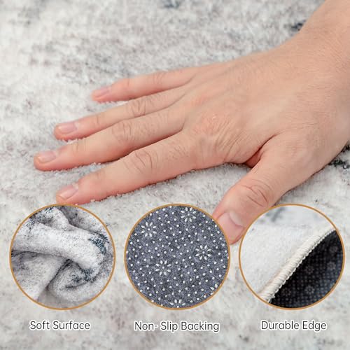 Calore Rugs for Living Room Soft Modern Carpet Non-Slip Bedroom Rug Large Short Pile Area Rugs Home Decor (Grey-Multi, 200 x 300 cm)