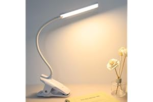 deaunbr LED Reading Light with Clip USB Rechargeable Book Lights, Eye Protection 24 LEDs Flexible Neck Night Bed Lamp, Touch Control Portable Clamp Desk Lamps for Bed Headboard, Computers