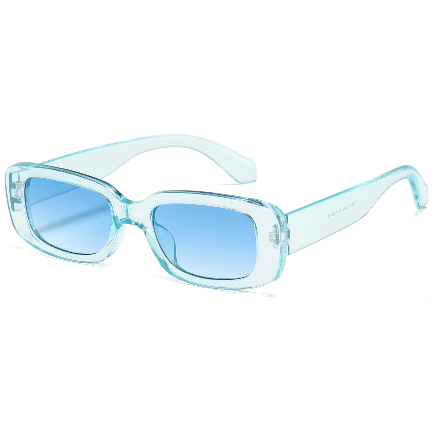 Photo 1 of kimorn Rectangle Sunglasses for Women Men Trendy Retro Fashion Sun Glasses 90’s Vintage Square Frame K1200 (blue sunglasses)
