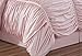 Chezmoi Collection 7-Piece Chic Ruched Comforter Set (with Throw Pillows) (King, Pink)