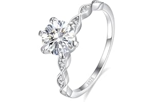 Obiyos Engagement and Promise Ring – 2CT, 925 Sterling Silver Rings for Women Non Tarnish, 14K White Gold Plated, Fashion Simple Rings Jewelry Jewelry for Women Gift