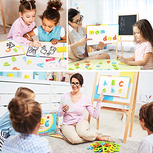 Lydaz Magnetic Letters Classroom ABC Toys Set for Fridge, 218 PCS Alphabet ABC Learning Magnets Letters with 2 White Boards - Preschool Educational Foam Spelling Toy Magnet for Toddlers - Thumbnail 3