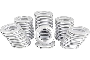 KUASTING 42 Pack Curtain Grommets Inner Diameter 1-9/16"(40mm) Plastic Curtain Large Eyelet Rings Nanoscale Low Noise Large Grommet Kit for Fabric (Silver)