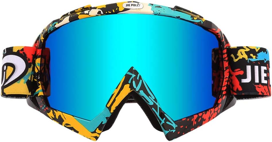 JIEPOLLY Motorcycle Motocross Goggles Mx ATV Riding Goggles Dirt Bike Goggles for Men Women Kids