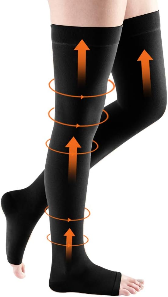 Thigh High Compression Stockings 20-30mmHg for Women and Men