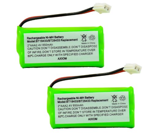 Axiom 2-Pack Rechargeable Battery For VTech BT1018 / BT1022 / BT1011 / BT183348 / BT18432 / BT283348 / BT800 / BT6010 / BT84342 / BY0736 / CBD8004