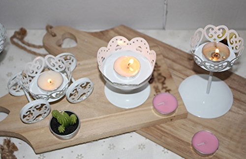 Hosaire 1PC Iron Cake Stand Dessert Taiwan Candlestick Decoration Living Room Wedding Decoration White Colour(8cmX12cm)