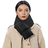 ITODA Warm Fleece Lined Down Puffer Scarf Waterproof Thick Thermal Winter Scarf for Cold Weather