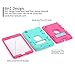 TIANLI iPad Mini 5 2019 Case,iPad Mini 4 2015 Case Three Layer Kickstand Shockproof Protection High Impact Protective,Mint Hot Pink