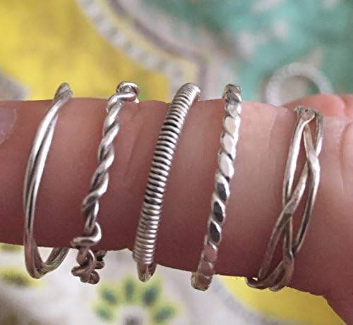 Sterling Silver Stacking Rings (5 rings) Stackable Ring Set - Only $48!!! ---US SIZE 9---