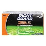 Right Guard Total Defense 5, 5-in-1 Deodorizing Soap, Refreshing, 4 Oz Bars, 6 in a Pack (Pack of 2) 12 Bars Total