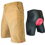 THE PUB CRAWLER - Men's Loose-Fit Bike Shorts for Commuter Cycling or Mountain Biking, with Secure Pockets (Large 32-34