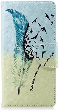 Nokia 3.1 Case, Shockproof PU Leather Flip Wallet Case with Magnetic Closure Stand Card Holder ID Slot Money Pouch Folio TPU Bumper Protective Skin Phone Cover for Nokia 3.1 Feather Birds