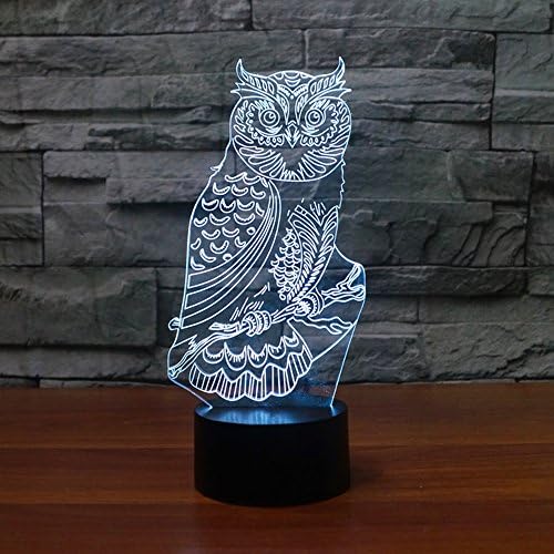 WUHUHAI 3D Lamp Illusion Night Light, Touch Button 3D Optical Illusion Table Desk Lamp with 7 Color Light