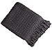 Brielle Home Winding Wave Cable Knit Throw, 50x60, Gray