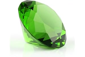 Zoogamo 2”- 60 mm LIight Green Diamond Shaped Glass Crystal Paperweight – Home Office Decor & Wedding Favors Decoration with Gift Box