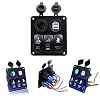 Paymenow-12V-Cigarette-Socket-3-Gang-Waterproof-Double-USB-Power-Charger-Adapter-Flush-Mount-Car-Auto-Boat-Marine-LED-Rocker-Switch-Panel-Circuit-Breakers-for-RV-Car-Boat