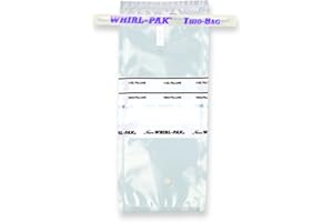 Nasco Whirl-Pak B01040WA Standard Thio Bag, 185mm L x 75mm W, 0.057mm Thickness, 100mlCapacity (Box of 100)