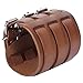 EVER FAITH 3 Layer Wide Belt Genuine Leather Men Daily Wristband Brown Bracelet Unisex Couple
