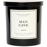 Hand-Poured in California | Masculine Aromas | 9oz | 50-Hour Burn Time | Scented Men's Candles with Natural Essential Oils | Vegan (Man Cave)