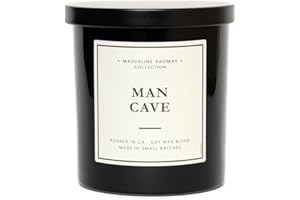 LEOBEN COMPANY Hand-Poured in California | Masculine Aromas | 9oz | 50-Hour Burn Time | Scented Men's Candles with Natural Essential Oils | Vegan (Man Cave)