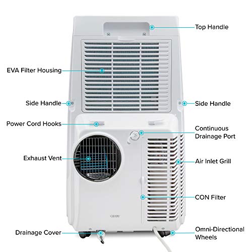 Ivation 10,000 BTU Portable Air Conditioner with WiFi for Rooms Up to
