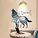 iwallsticker 3D Wolf Moon Wall Decal Sticker Art Decor Decal Home Living Room Bedroom Office Corp Mural