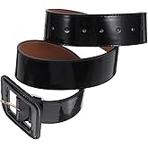 WRITWAA 1pc Patent Leather Wide Girdle Belt Leather Belts for Jeans Waistband Ladies Womans Belt Red Casual