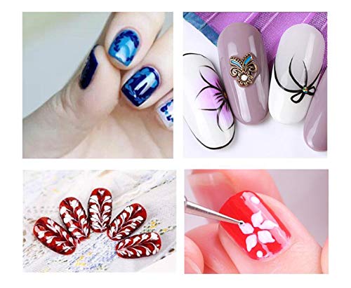 image for Waldd 5 Pieces Nail Art Liner Brushes, UV Gel Painting Nail Design Bru