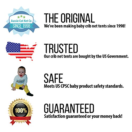 Best Baby Crib Tent - Trusted for 20+ Years - Proven to Keep Your Baby from Climbing Out of The Crib. Original Australian Design Premium Pop Up Crib Canopy