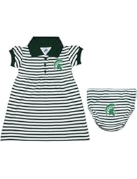 Michigan State University Spartans Striped Game Day Dress with Bloomer Green/White