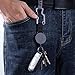 Hamowtux Multifunctional Retractable Badge Holder Reel with Belt Clip, Steel Wire Cord and Key Ring, Self-Retracting Key Chain, Multipurpose Carabiner and Parachute Cord, Black, GL
