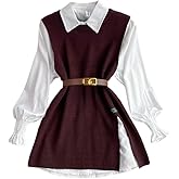 LIXINGHEITANG Spring and Casual Medium Long Waist Wool Dress Plaid Shirt Sweater Vest Women's Suit Knitted Two-piece Sets