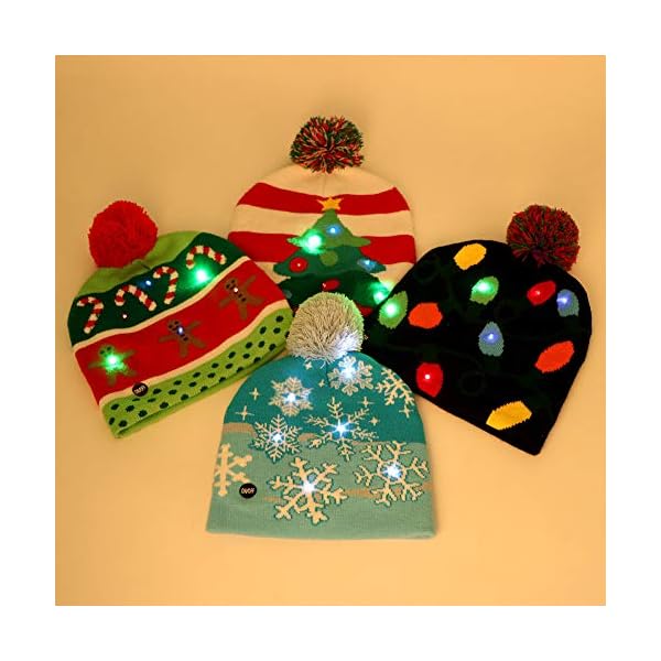 OurWarm LED Light-up Christmas Hats 