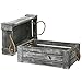 MyGift Decorative Whitewashed Gray Nesting Storage Crates with Twisted Rope Handles, Set of 2
