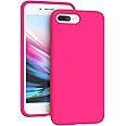 K TOMOTO Compatible with iPhone 8 Plus/iPhone 7 Plus Case (5.5"), [Drop Protection] [Anti-Scratch] Shockproof Liquid Silicone Anti-Fingerprint Cover with Microfiber Lining Phone Case, Hot Pink