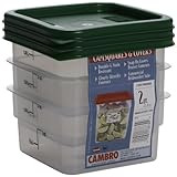 Cambro Set of 3 Square Food Storage Containers with Lids, 2 Quart